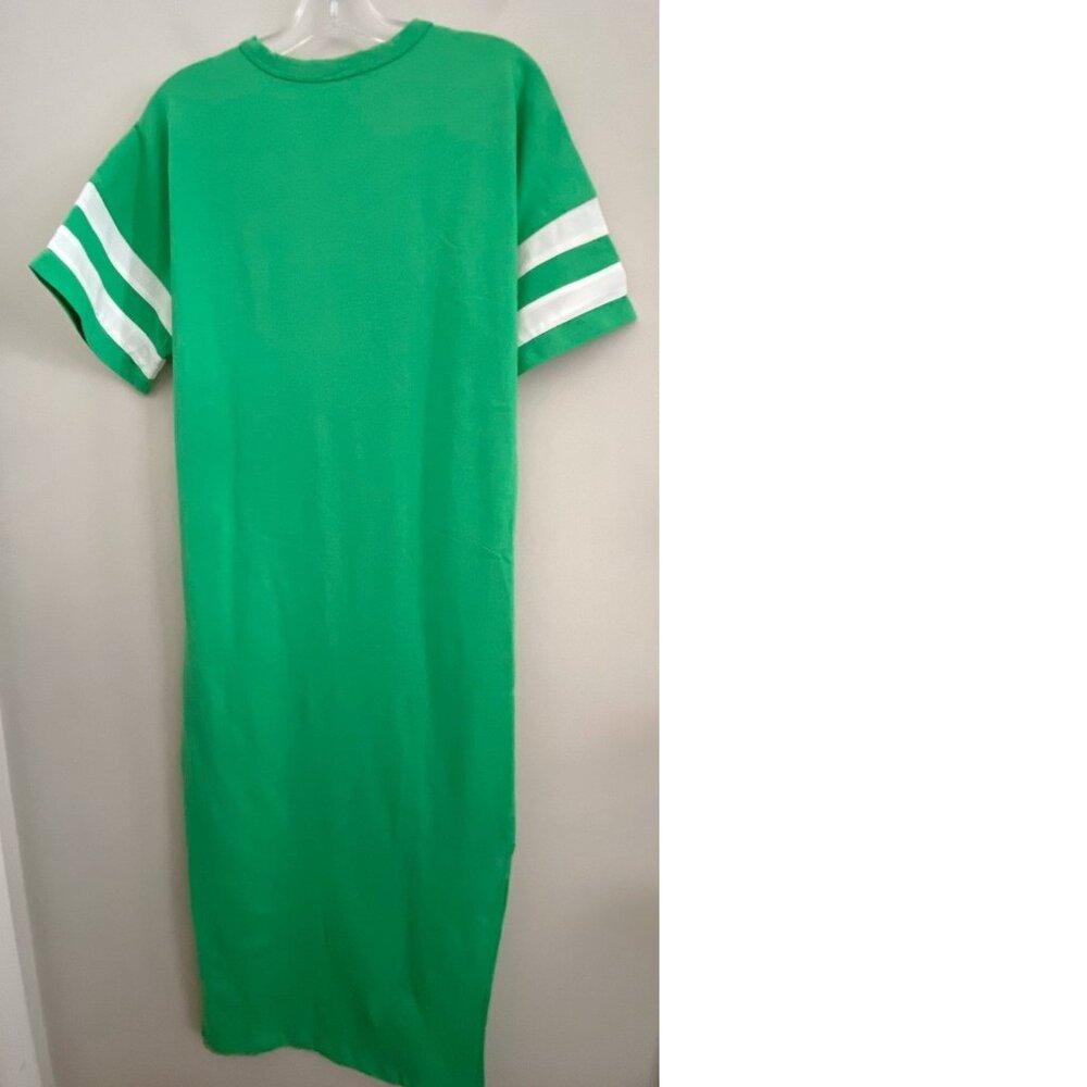 Anthropologie Daily Practice Graphic T-Shirt Midi Dress SIZE S green new - Picture 4 of 6